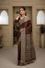 Maroon Ajrakh Printed Silk Saree