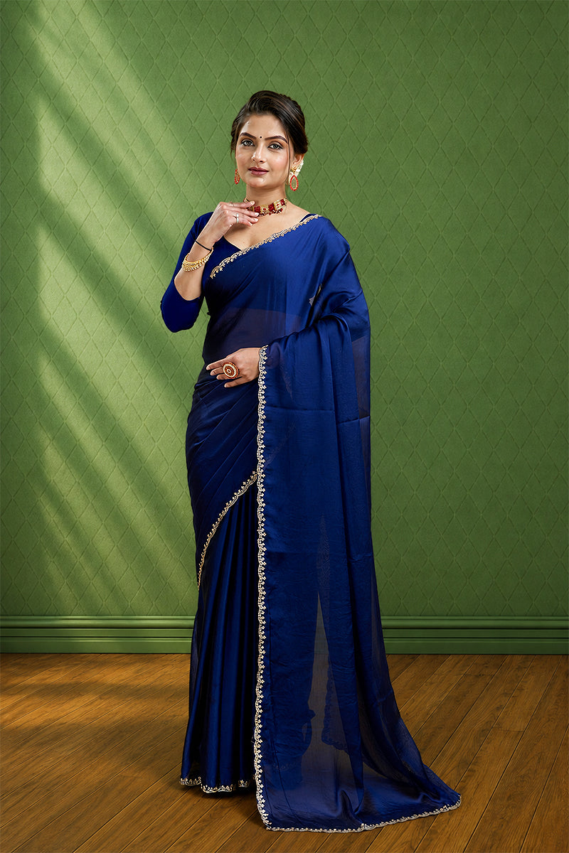 Rama Embroidered Rangoli Silk Saree