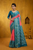 Pink Soft Dola Cotton Printed Gharchola Saree