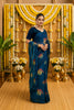 Rama Digital Printed Bright Moss Satin Border Saree
