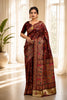 Maroon Minakari Banarasi Saree