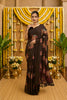 Brown Digital Printed Bright Moss Satin Border Saree