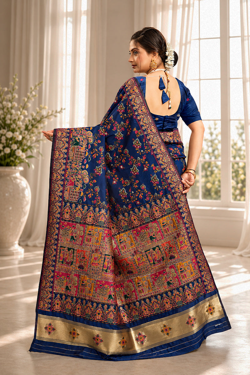 Navy Minakari Banarasi Saree