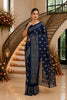 Navy Foil Printed Soft Georgette Saree