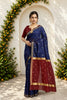 Navy Two Toned Cotton Silk Saree