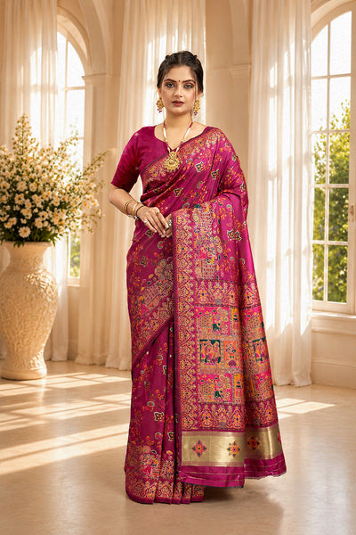 Red Minakari Banarasi Saree