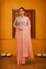Baby Pink Solid Shimmer Polyester Saree