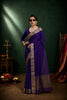 Blue Woven Chinnon Silk Saree