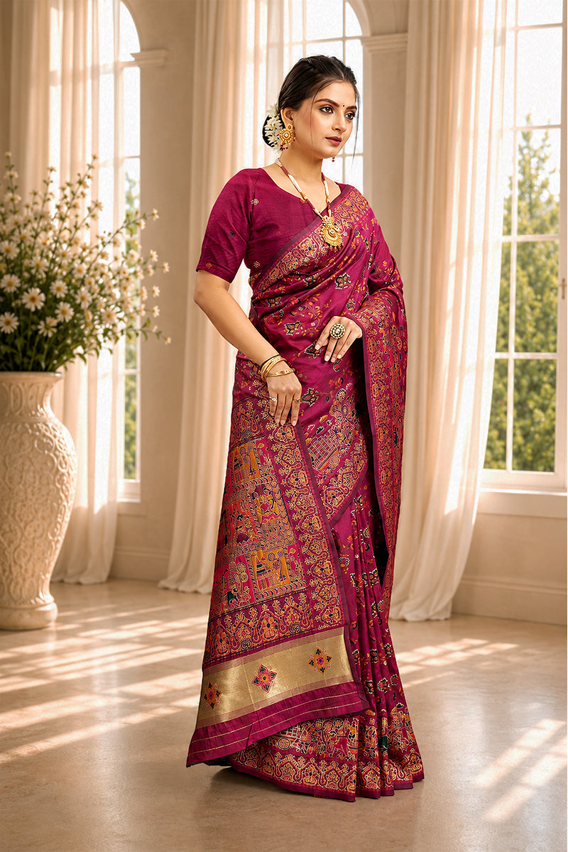 Red Minakari Banarasi Saree