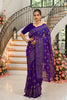Purple Foil Printed Soft Georgette Saree