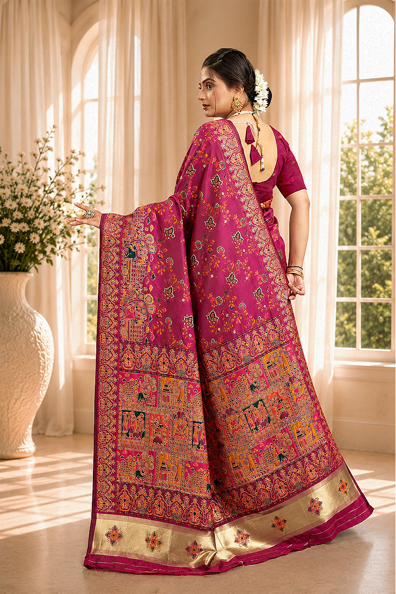 Red Minakari Banarasi Saree