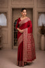 Red Ajrakh Printed Silk Saree