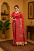 Red Rajwadi Pashmina Silk Saree