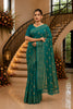 Green Foil Printed Soft Georgette Saree