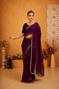 Purple Mirror Lace Georgette Saree