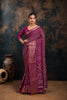 Purple Bandhani Print Soft Dola Cotton Gharchola Saree