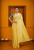 Yellow Solid Shimmer Polyester Saree