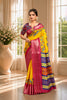 Yellow Digital Printed Cotton Gharchola Saree